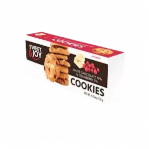 Biscuits Avec Du Chocolat Blanc 15% Et Des Canneberges 5%.