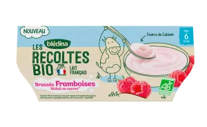 Dessert bébé dès 6 mois brassés framboise Bio 4x100g - BLÉDINA