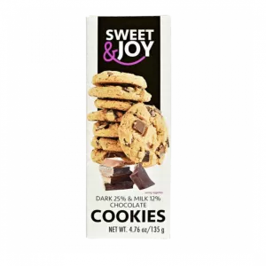 Biscuits Avec Du Chocolat Noir 25% Et Du Chocolat Au Lait 12%.