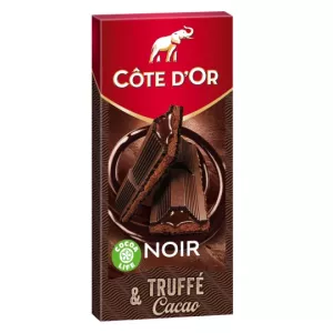Barra espesa de chocolate negro rellena con corazón fluido de trufa 190g - COTE D'OR