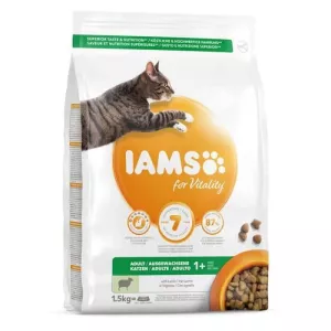 Croquettes premium chats adultes à l'agneau 1,5 kg - IAMS Vitality