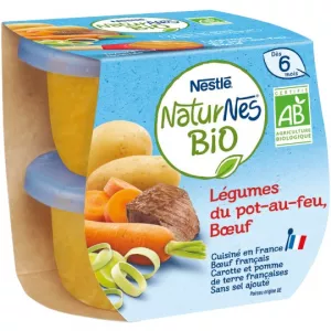 Petits pots bébé dès 6 mois légumes de pot au feu bœuf natures Bio - NESTLÉ