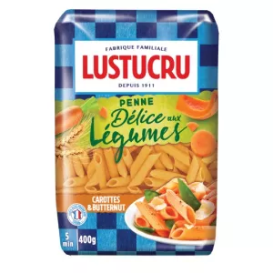 Pâtes Penne Délices aux Légumes 400g - LUSTUCRU