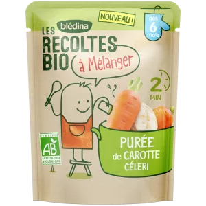 Repas bébé dès 6 mois purée de carotte céleri Bio 120g - BLÉDINA