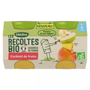 Dessert pour bébé dès 6 mois compotes cocktail de fruits Bio 2x130g - BLÉDINA