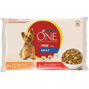 Repas pour chiens Mini Adulte boeuf & poulet 400g - PURINA