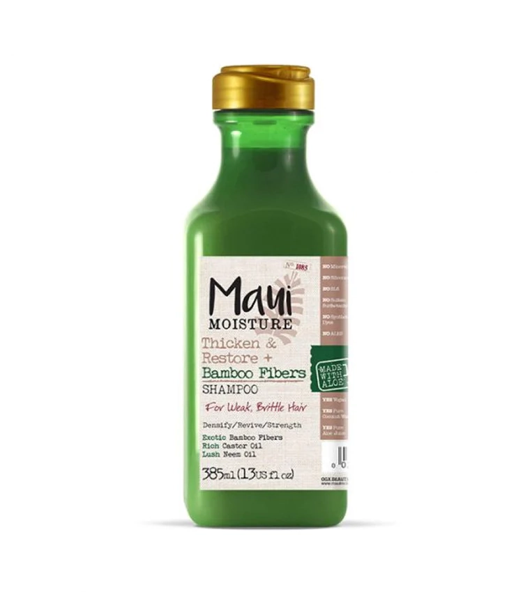 Shampoo de fibra de bambu para cabelos frágeis 385 ml - Maui