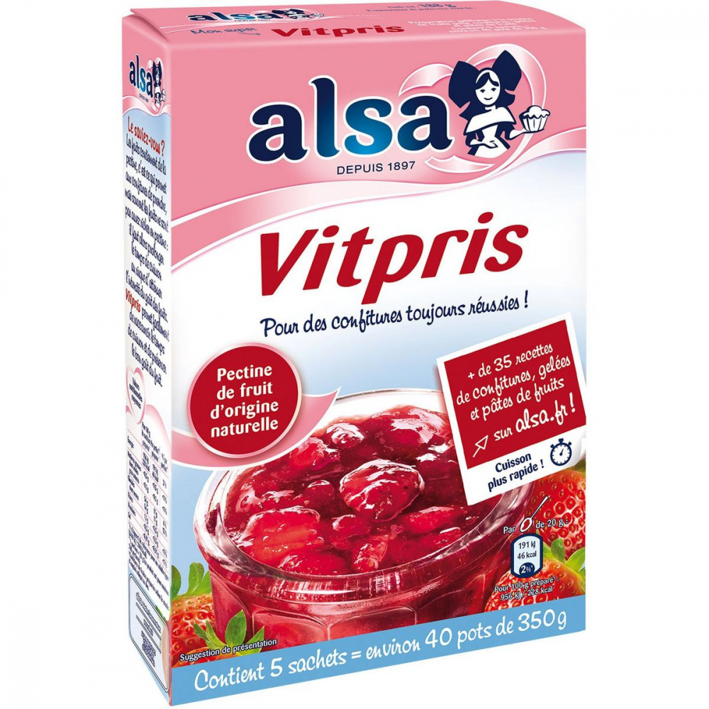 Vitpris jam geleermiddel 188g - ALSA