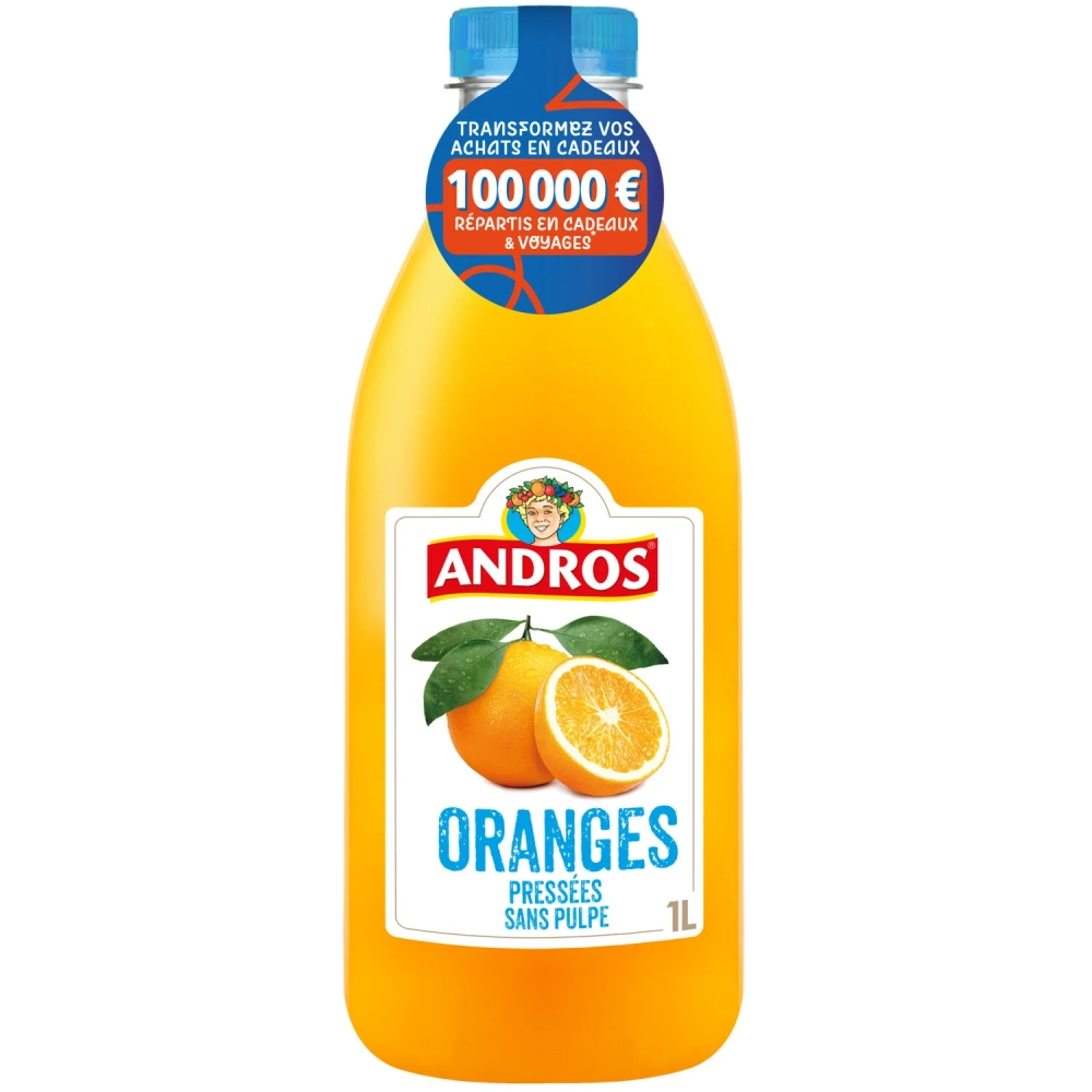 Pressed orange juice without pulp 100% pure juice without added sugars - ANDROS