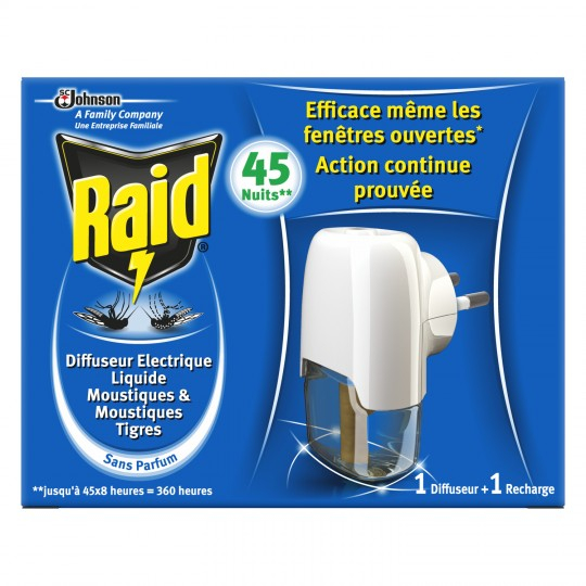 Diffuseur + recharge anti-moustiques 45 nuits - RAID