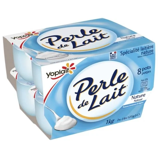 Yaourt Perle De Lait Nature; 8x125g - YOPLAIT