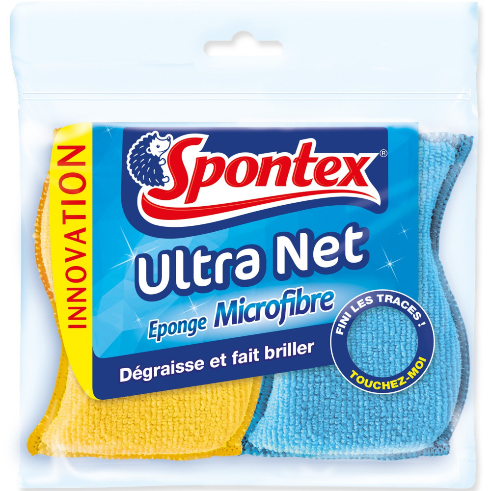 Eponges microfibre ultra net x2 - SPONTEX