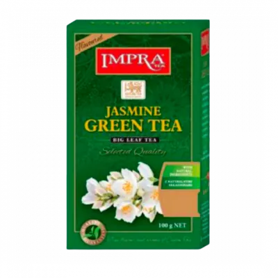 Impra, Green Tea, Packeted, Flavoured Jasmine âwith Natural Piecesâ Big Leaf, 100gx30