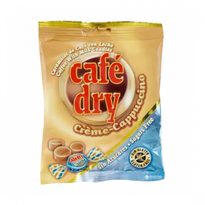 Cafe Dry Creme Sin - Sugars Free Coffee With Cream Candies Bag 12x65g