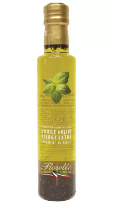 Huile d'Olive Basilic Vierge Extra; 250ml - FLORELLI