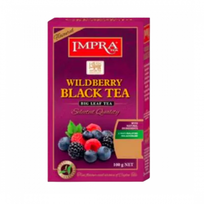 Impra,  Black Tea, Packeted, Flavoured Wildberry âwith Natural Piecesâ Big Leaf, 100gx30