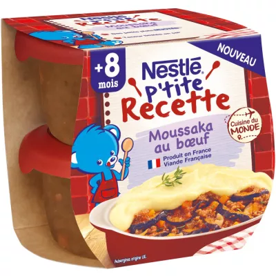 Plat bébé dès 8 mois moussaka au bœuf P'tite recette 200g - NESTLE