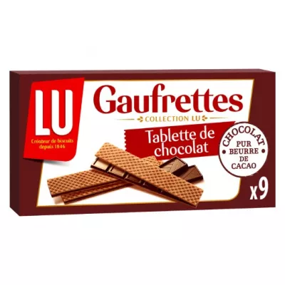 Biscuits gaufrettes chocolat noir 92g - LU