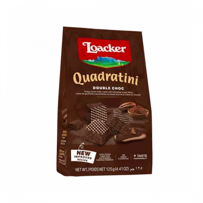 Loacker Quadratini Double Choc 125gr Cx12