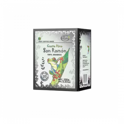 San Ramon Drip Coffee Bags, Ground Coffee, El Gusto, Light Roast, 100% Arabica, Single Origin, Fresh Gourmet Coffee, Sca Score 84 (10-pack, 100g)