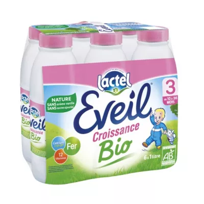 オーガニック成長の目覚め液体ミルク 6x1L - LACTEL