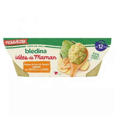 Plat bébé dès 12 mois pommes de terre artichauts & dinde 2x200g - BLÉDINA