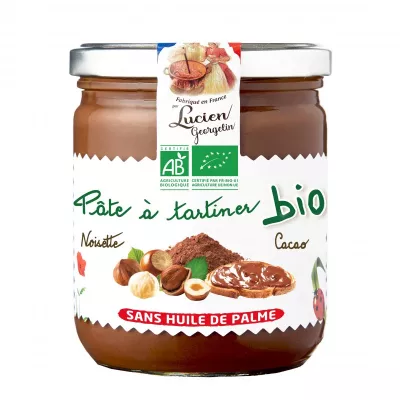 40% Organic Hazelnut Spread 400g Without Palm Oil * - LUCIEN GEORGELIN