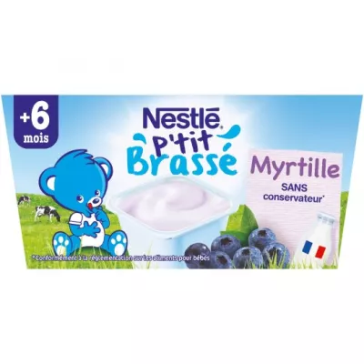 P'tit brassé myrtille dès 6 mois 4x100 g - NESTLE