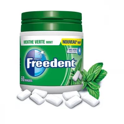 Chicle De Menta Verde Sin Azúcar; 60 peladillas - FREEDENT