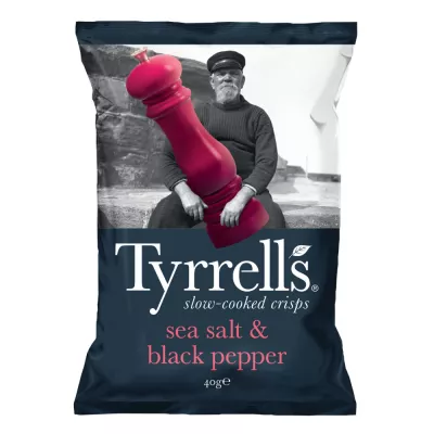 Aardappelchips met zeezout en gemalen peper, 150 g - TYRRELLS