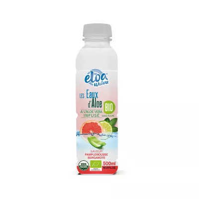 Mit Aloe Vera angereichertes Wasser ohne Fruchtfleisch BIO-Grapefruit-Bergamotte-Geschmack 500 ml - ÉLOA