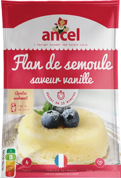Flan Semoule et vanille 102g - ANCEL