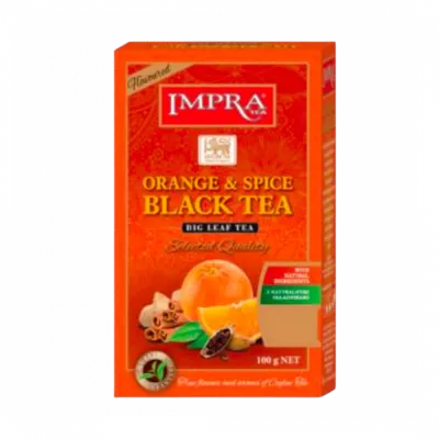 Impra,  Black Tea, Packeted , Flavoured Orange And Spice âwith Natural Piecesâ Big Leaf,  100gx30,