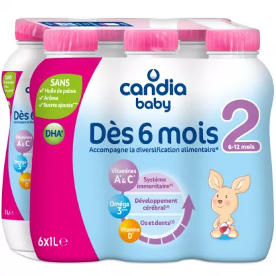 Leite líquido 2ª idade 6x1L - CANDIA