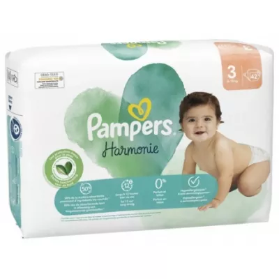 PAMPERS COUCHES BÉBÉ HARMONIE -TAILLE 3 ( 6-10KG ) - 42 COUCHES