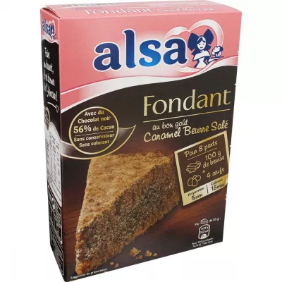 Préparation pour fondant chocolat caramel beurre salé 362g - ALSA