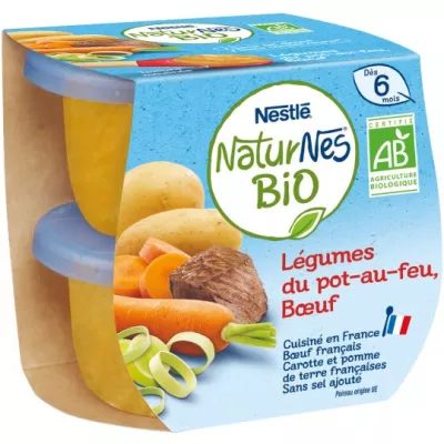 Petits pots bébé dès 6 mois légumes de pot au feu bœuf natures Bio - NESTLÉ