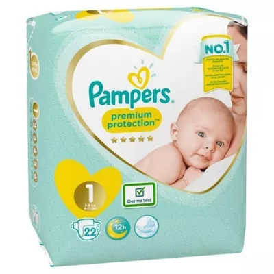 Couches Premium Protection T1 (2-5 Kg) X22 - PAMPERS