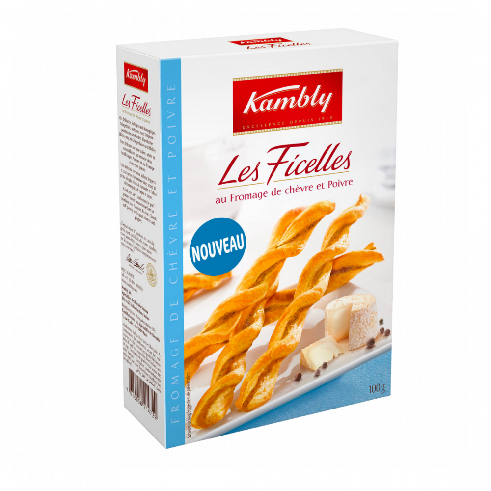 Kambly Ficelles ChÃvre Poivre 100gr Cx12