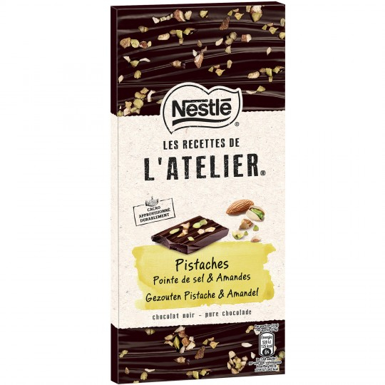 Tablette de chocolat noir pistache amande 115g - NESTLÉ