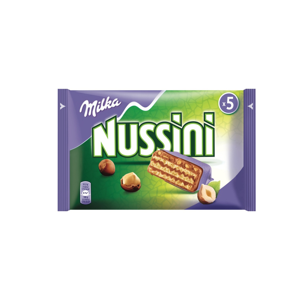 Barres chocolatées noisettes nussini x5 157g - MILKA