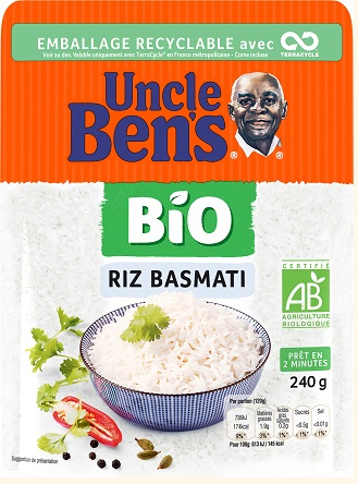 Riz Basmati Bio 240g - UNCLE BENS