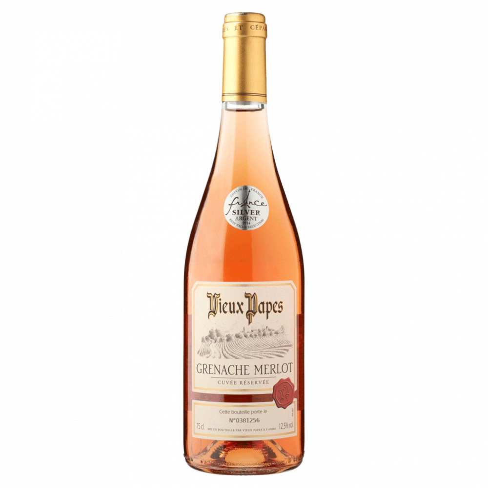 Vin Rosé Merlot Grenache, 75 cl - VIEUX PAPES