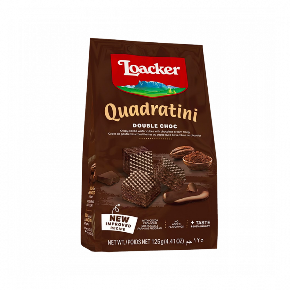 Loacker Quadratini Double Choc 125gr Cx12