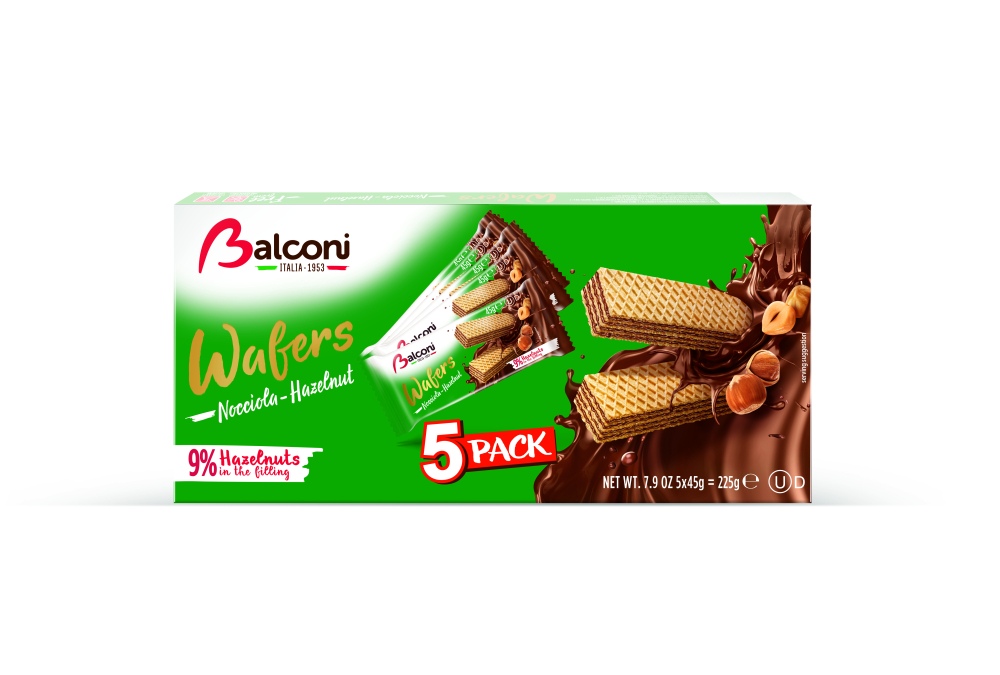 Wafer Alla Nocciola 5 X 45g - BALCONI