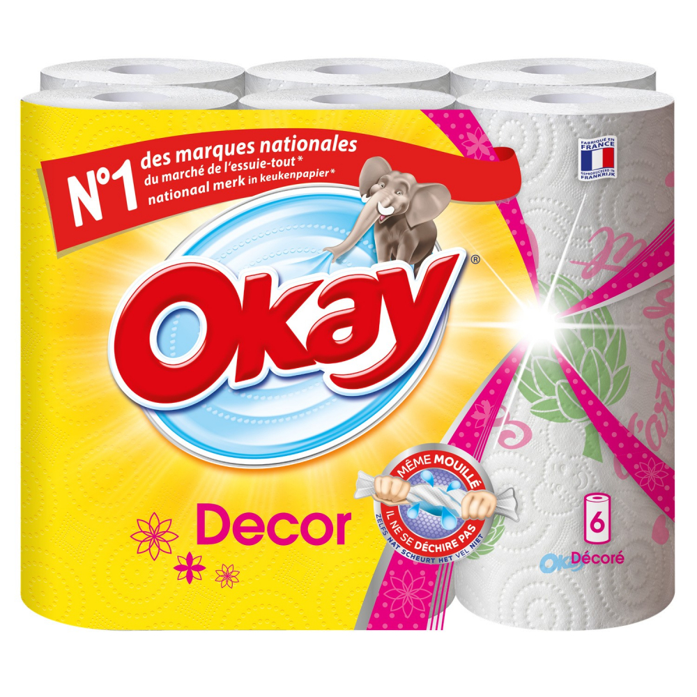 Asciugamano di carta decorativo x6 - OKAY