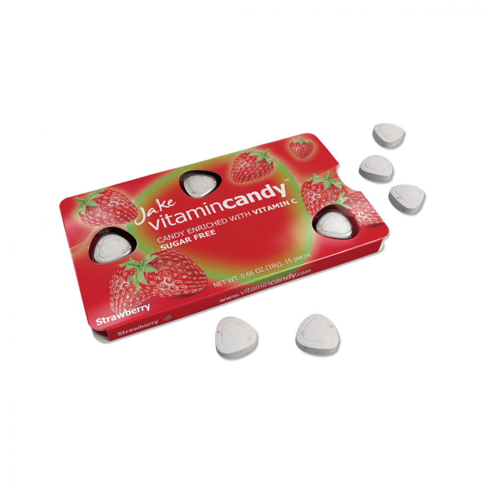Jake Vitamincandy Strawberry Sugar Free Candy Enriched With Vitamin C