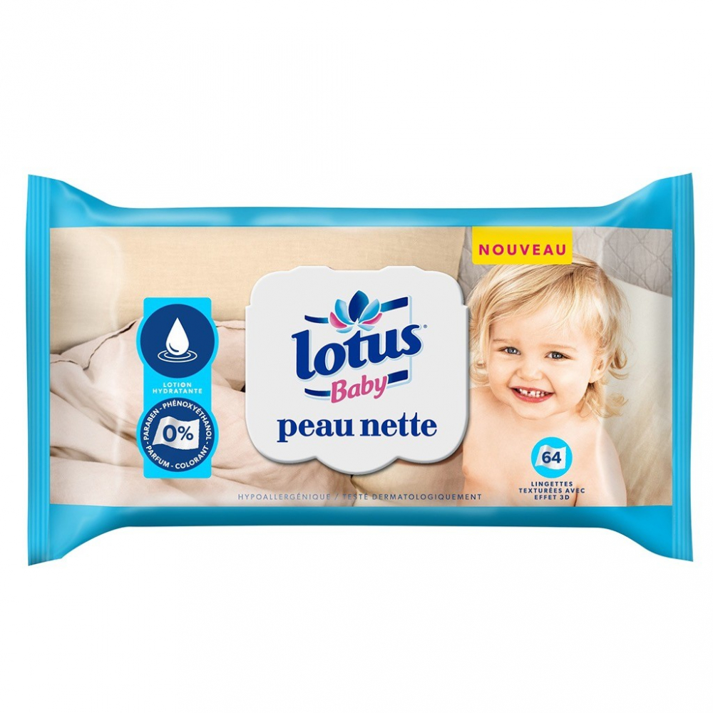 Lingettes peau nette x64 - LOTUS BABY