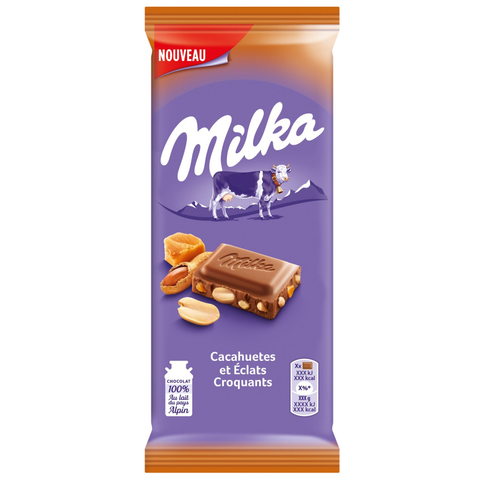 Peanut & crunchy chocolate bar 2x90g - MILKA