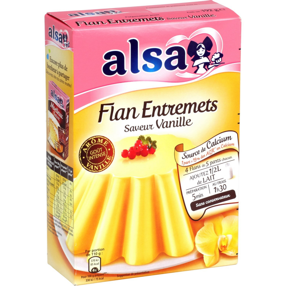 Préparation Flan à la vanille 192g - ALSA